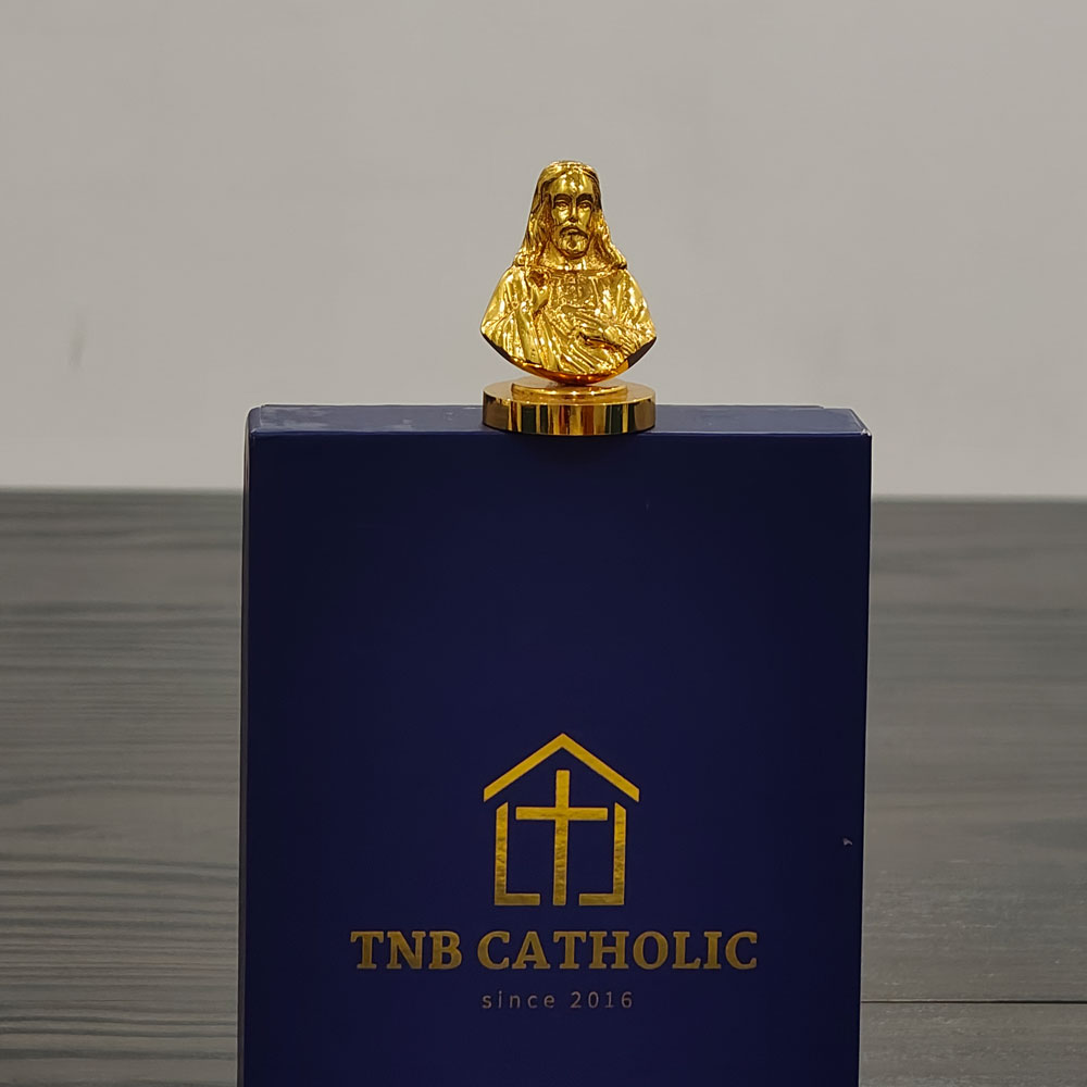 Tượng Chúa Thánh Tâm Đồng Thau Mạ Gold